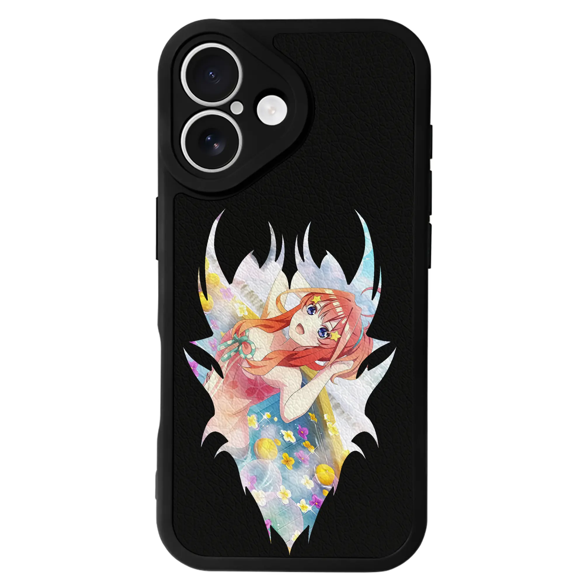 五等分の花嫁 グッズ 中野 五月 - IPhone 16シリーズ対応 ・ シリコンスマホケース ・ レザー調 ・ 高精度フィット ・ 耐衝撃 ・ ワイヤレス充電対応 ・ 精密カット